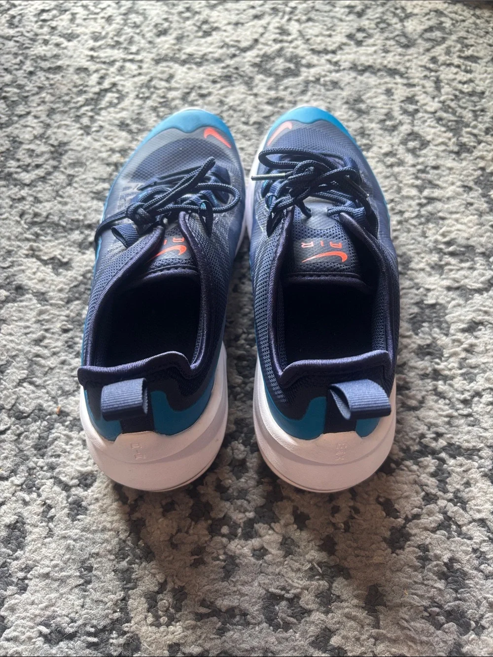 Nike Air Max Kids Sneakers Navy Blue & Teal with Orange Accents